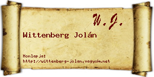 Wittenberg Jolán névjegykártya